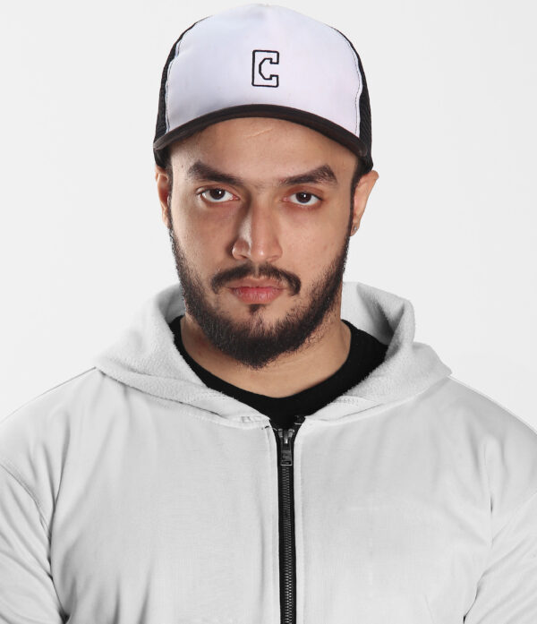 black & white trucker cap
