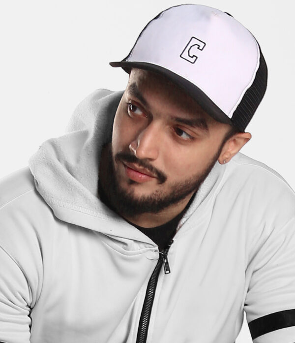 black & white trucker cap