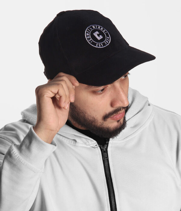 black corduroy cap