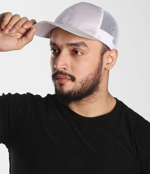 grey & white trucker cap grey & white trucker cap